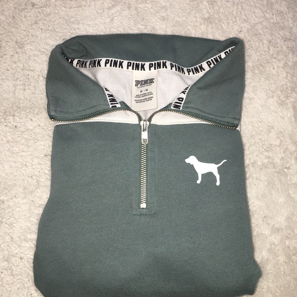 Half zip. Pink sweater